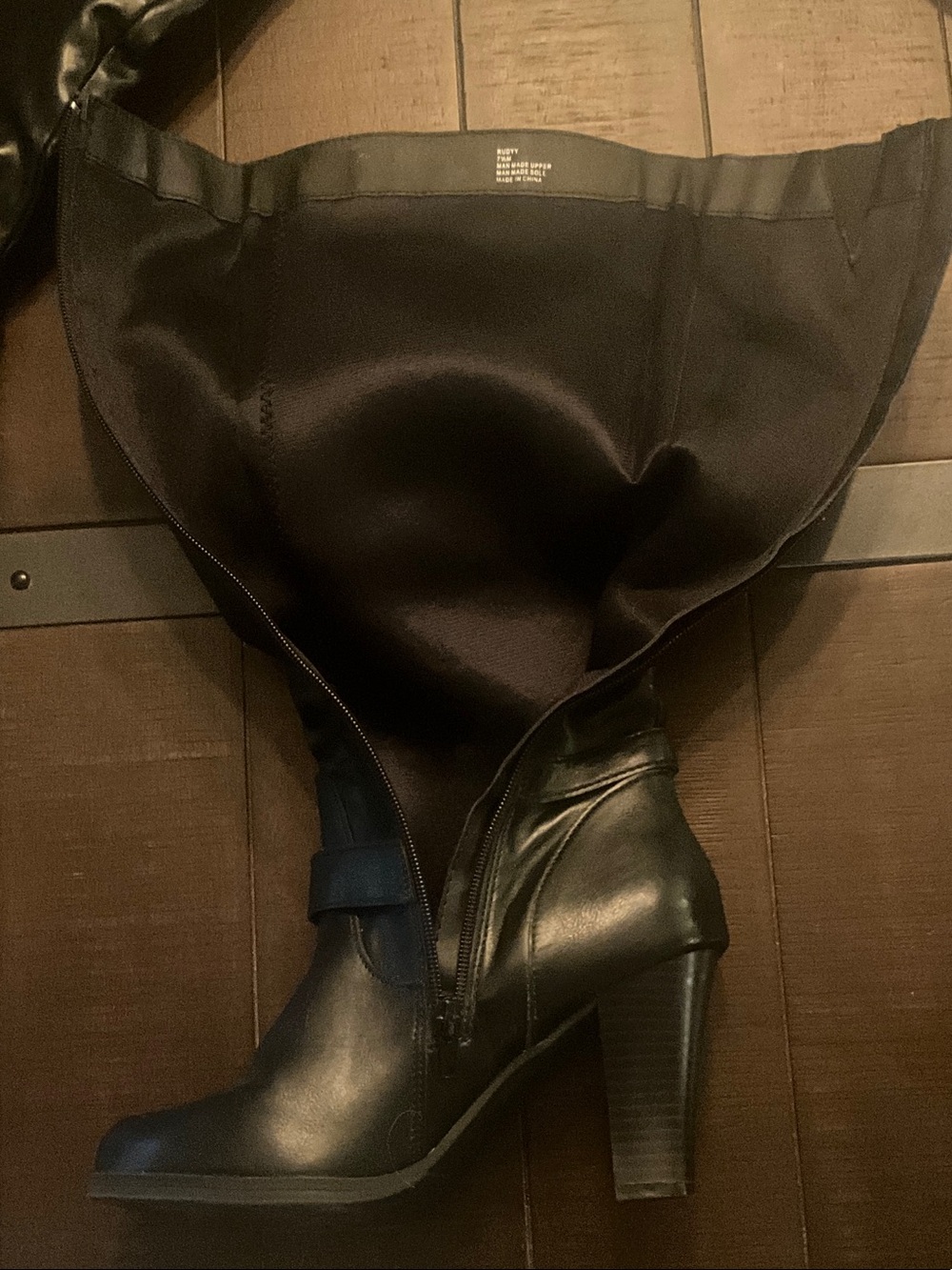 Style & Co. Black Mid-Calf Buckle Heeled Boots - Picture 7 of 12